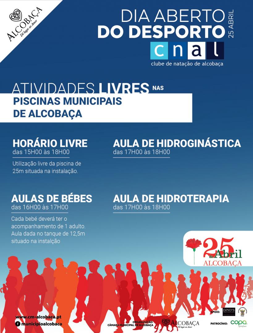 Cartaz do Dia aberto do desporto Alcobaça 2018