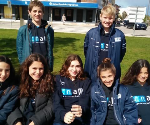 Equipa que representou o Clube de Natação de Alcobaça nos Interdistritais de Infantis