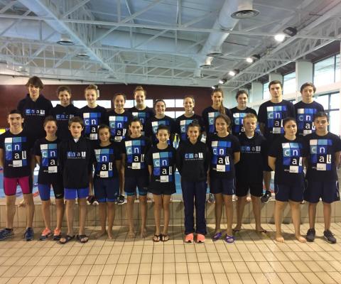 Equipa do Clube de Natação de Alcobaça nos Campeonatos Distritais de Piscina Curta
