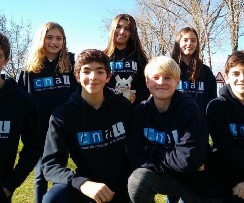 Equipa de infantis que representou o Clube de Natação de Alcobaça nesta edição do LeiriaSwim